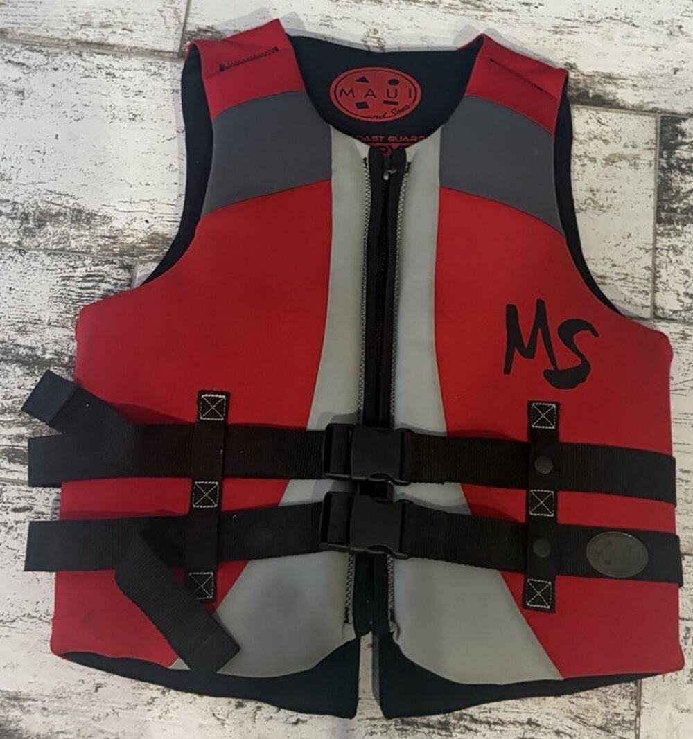Maui And Sons Adult Life Vest Jacket Universal Size L Red